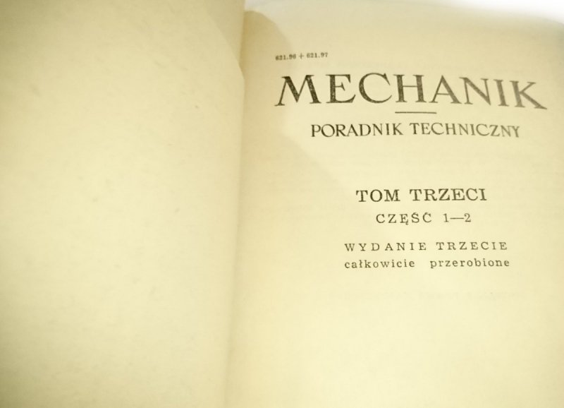 PORADNIK TECHNICZNY MECHANIK TOM III CZĘŚĆ 1-2