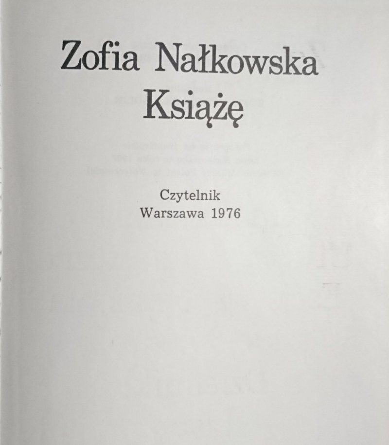 KSIĄŻĘ - Zofia Nałkowska 1976