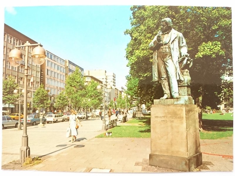 HANNOVER. GEORGSTRASSE MIT HEINRICH-MARSCHNER-DENKMAL