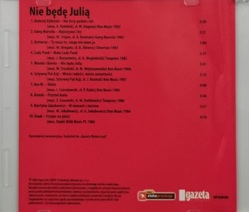 CD. ZŁOTE PRZEBOJE LAT 80
