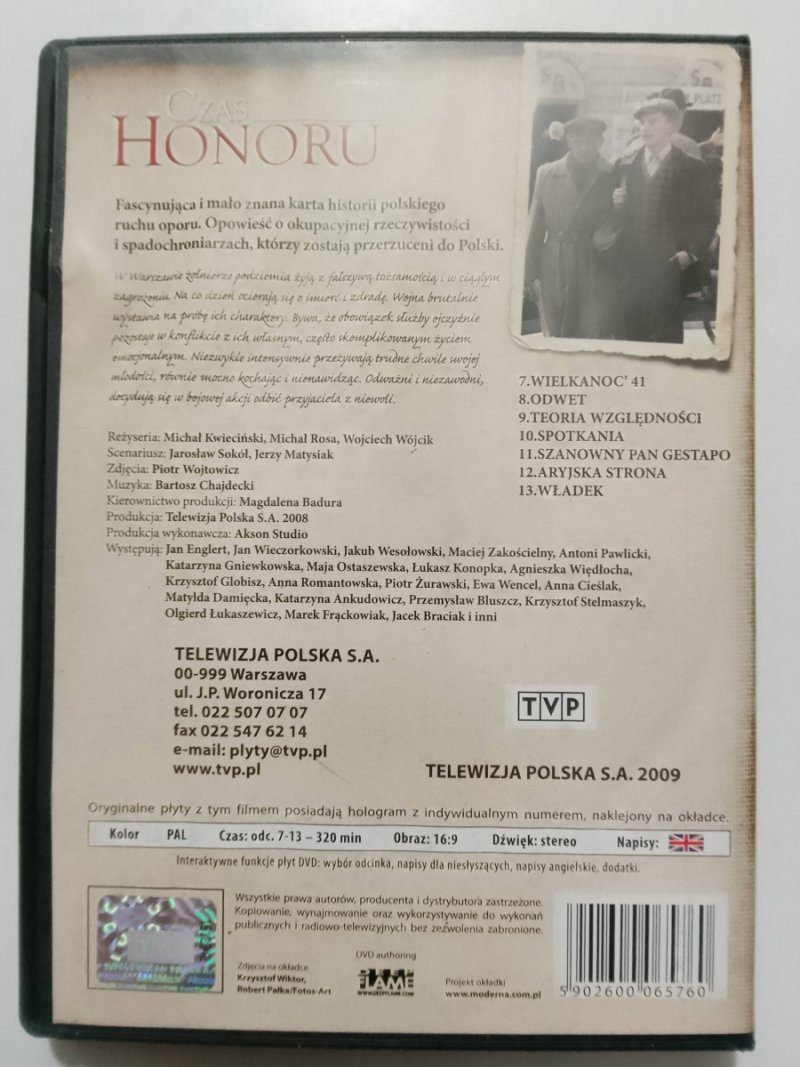 DVD. CZAS HONORU 2
