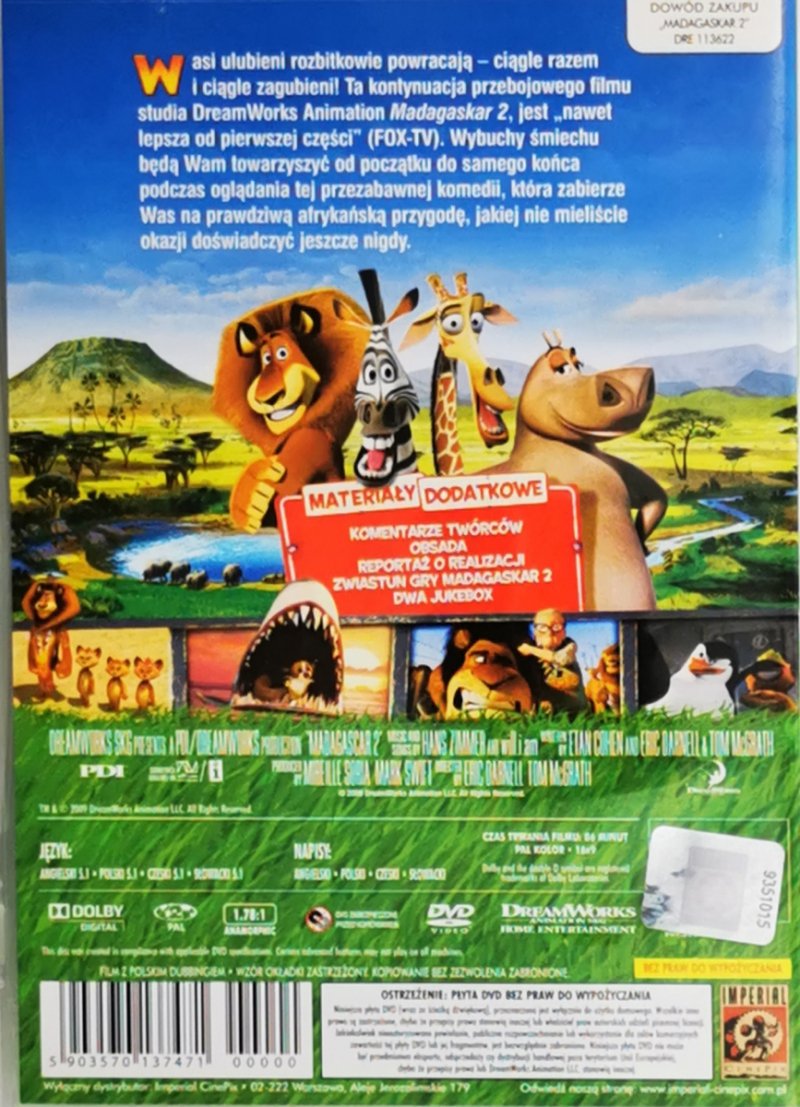 DVD. MADAGASKAR 2