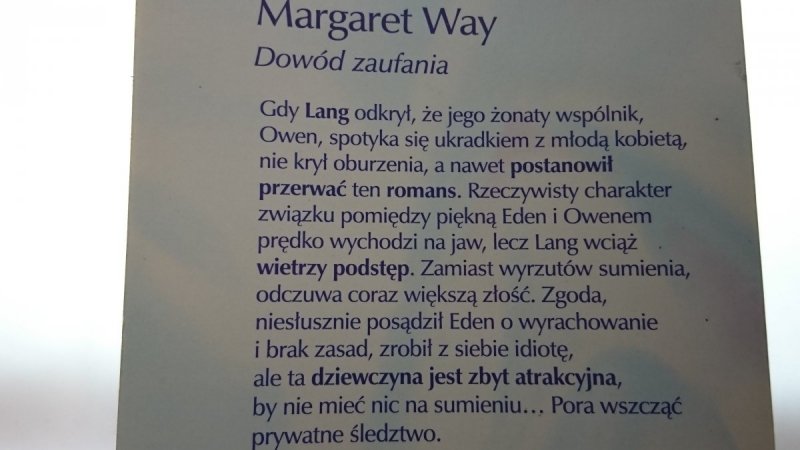 DOWÓD ZAUFANIA - Margaret Way 2003