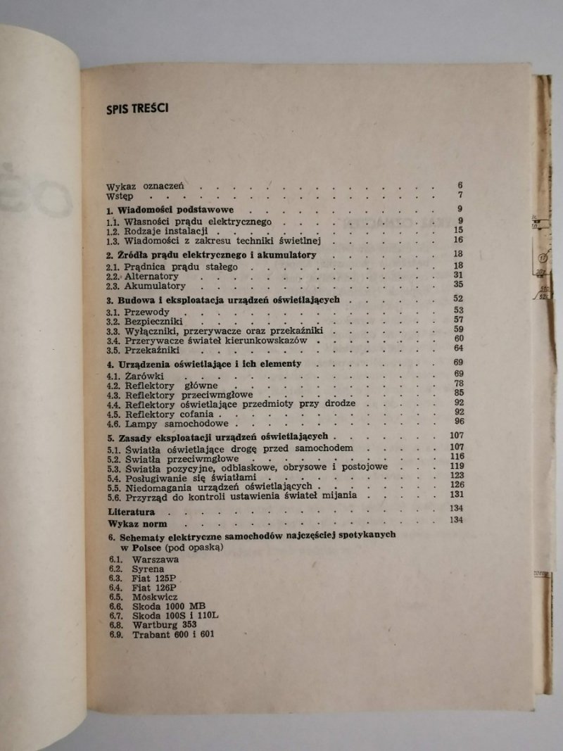 Oświetlenie w samochodzie - Henryk Włoczewski 1976