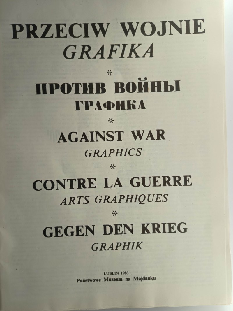 PRZECIW WOJNIE GRAFIKA