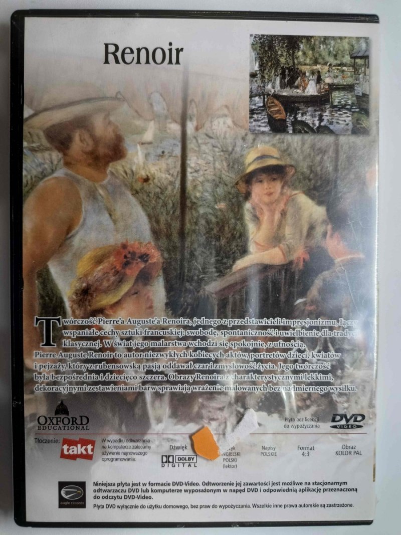 DVD. WIELKA KOLEKCJA SŁAWNYCH MALARZY – RENOIR