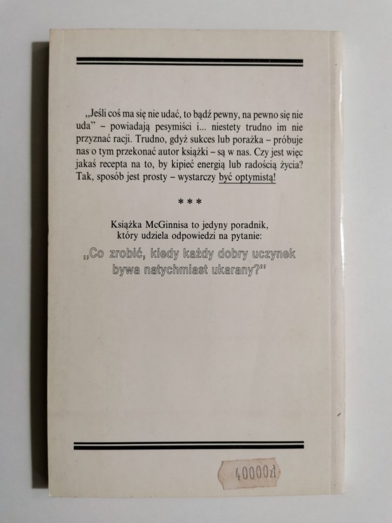 POTĘGA OPTYMIZMU - Alan Loy McGinnis 