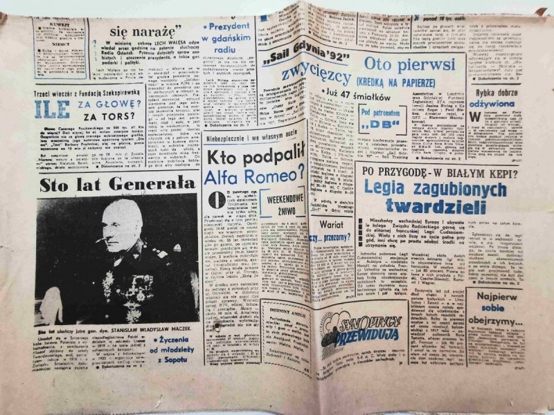 DZIENNIK BAŁTYCKI GDAŃSK-ELBLĄG, PONIEDZIAŁEK, 30 MARCA 1992