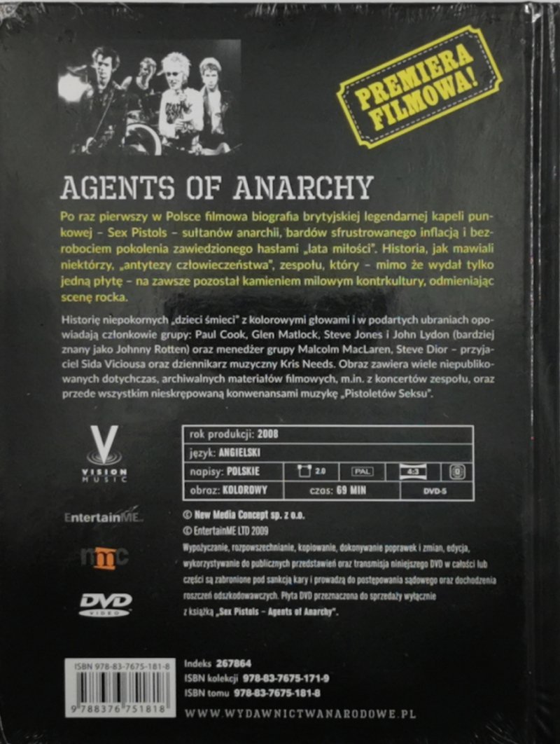 DVD. LEGENDY MUZYKI. SEXPISTOLS AGENTS OF ANARCHY