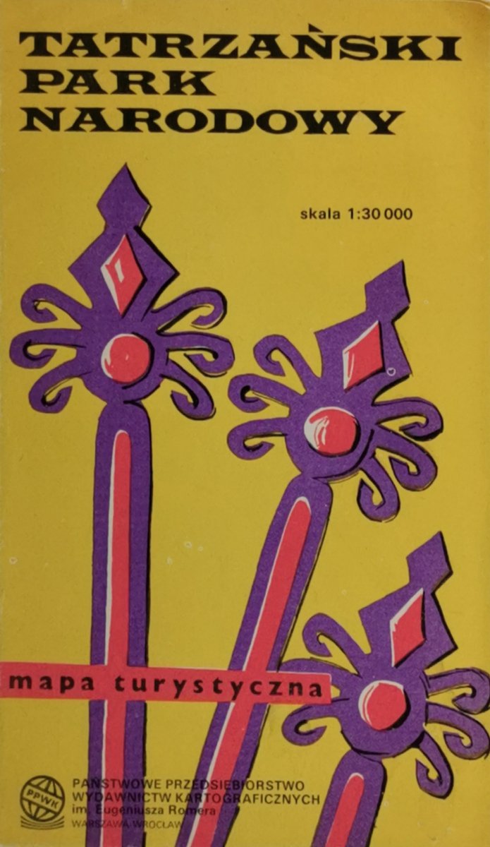 TATRZAŃSKI PARK NARODOWY 1:30 000 MAPA 1987