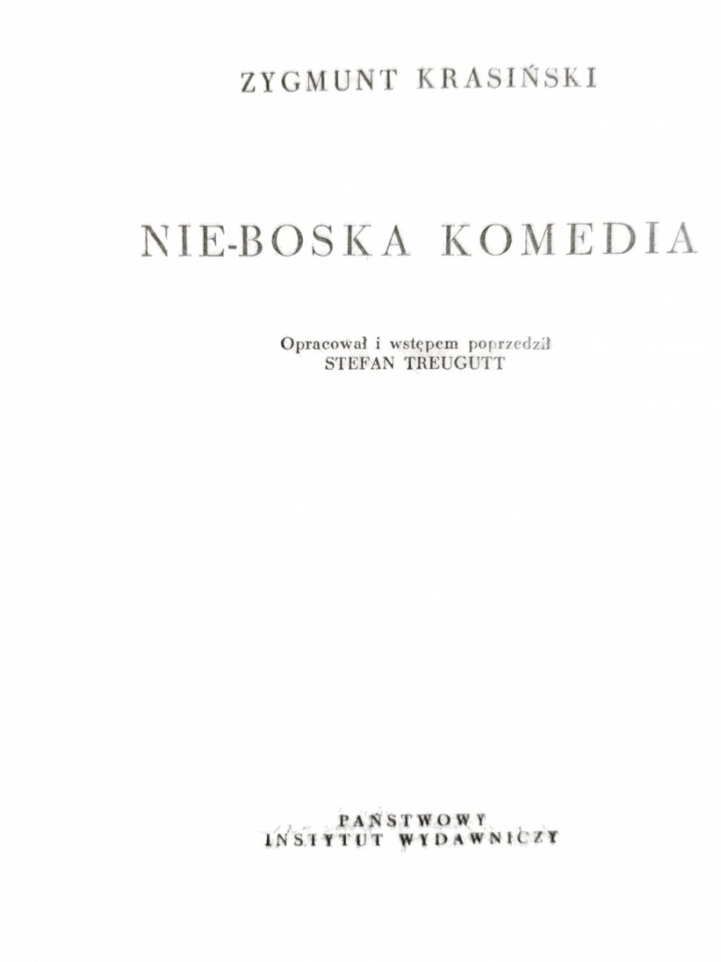 NIE-BOSKA KOMEDIA - Zygmunt Krasiński