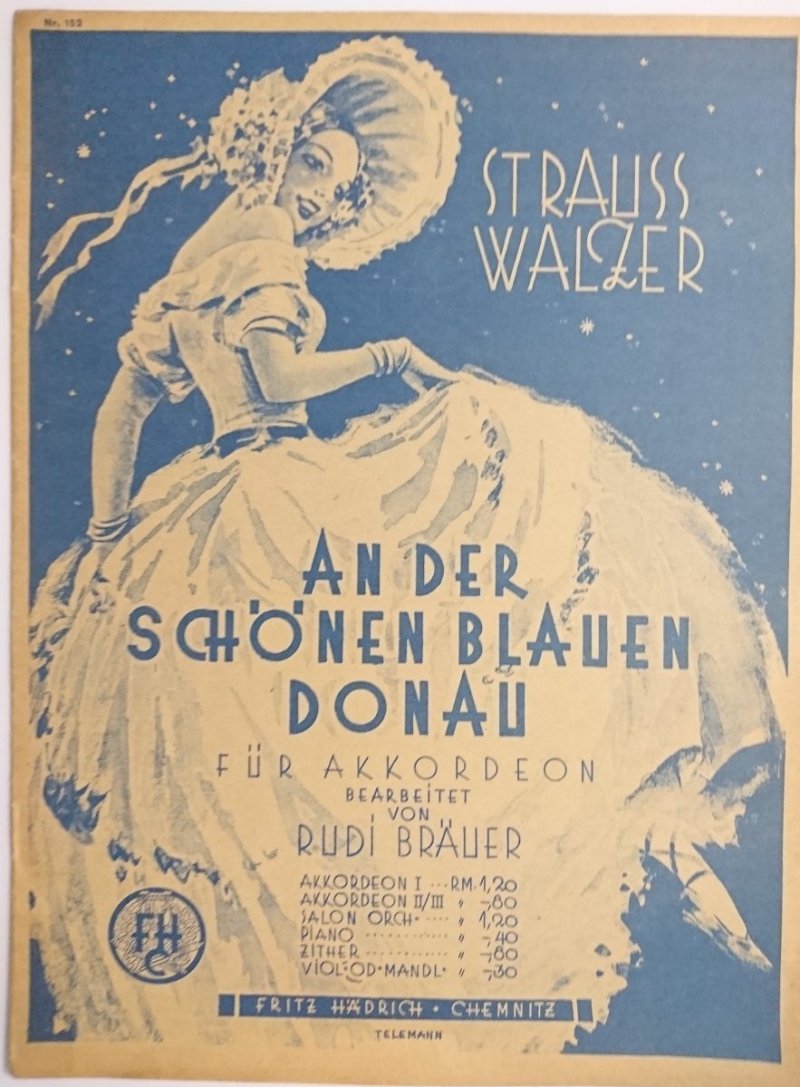 STRAUSS WALZER AN DER SCHONEN BLAUEN DONAU FUR AKKORDEON - Rudi Brauer 