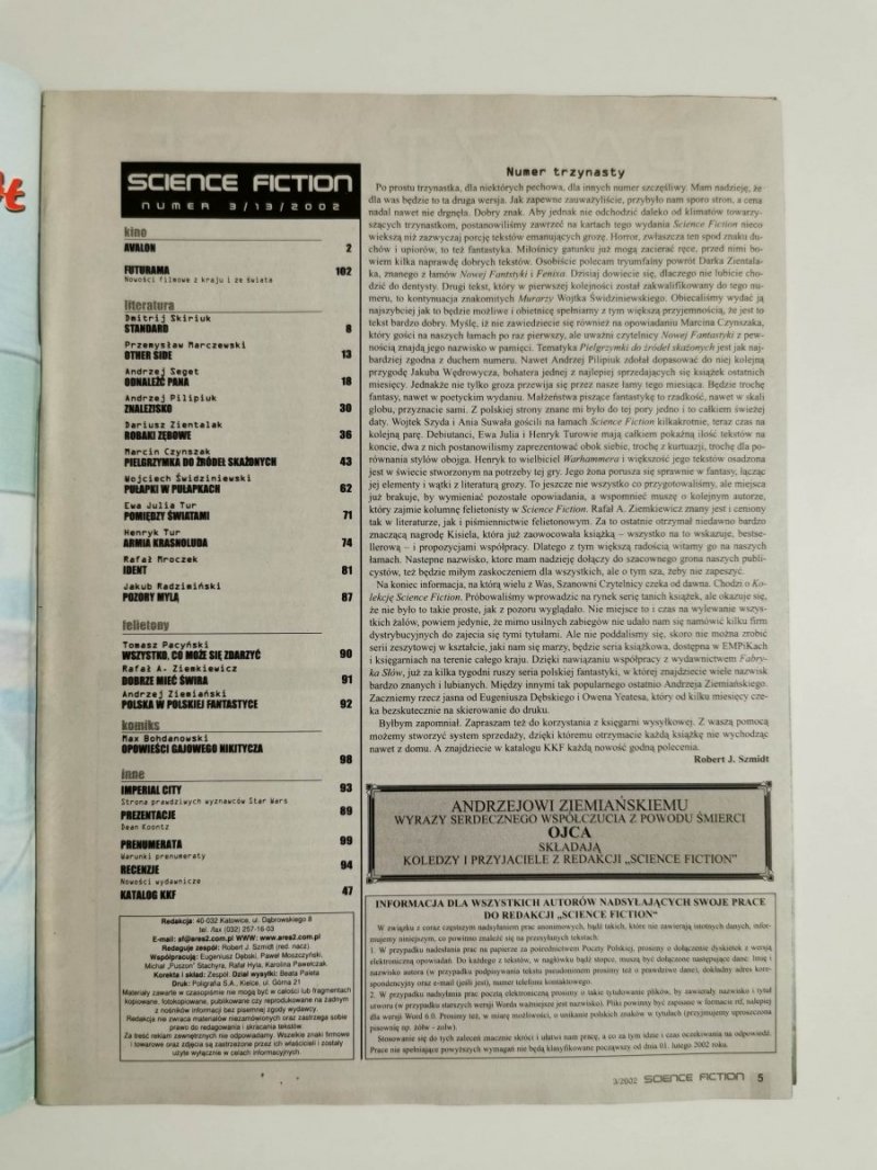 SCIENCE FICTION NR 3 (13) 2002