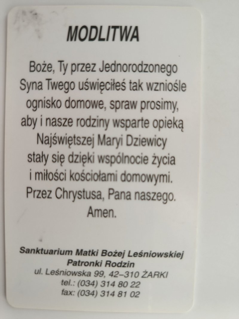 LEŚNIÓW MODLITWA BOŻE, TY…