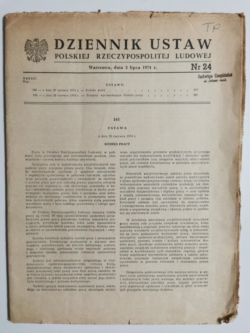 DZIENNIK USTAW NR 24 5.07.1974  