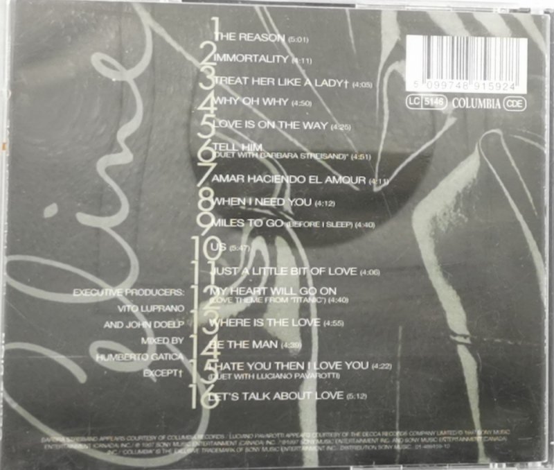 CD. CELINE DION. LET’S TALK ABOUT LOVE