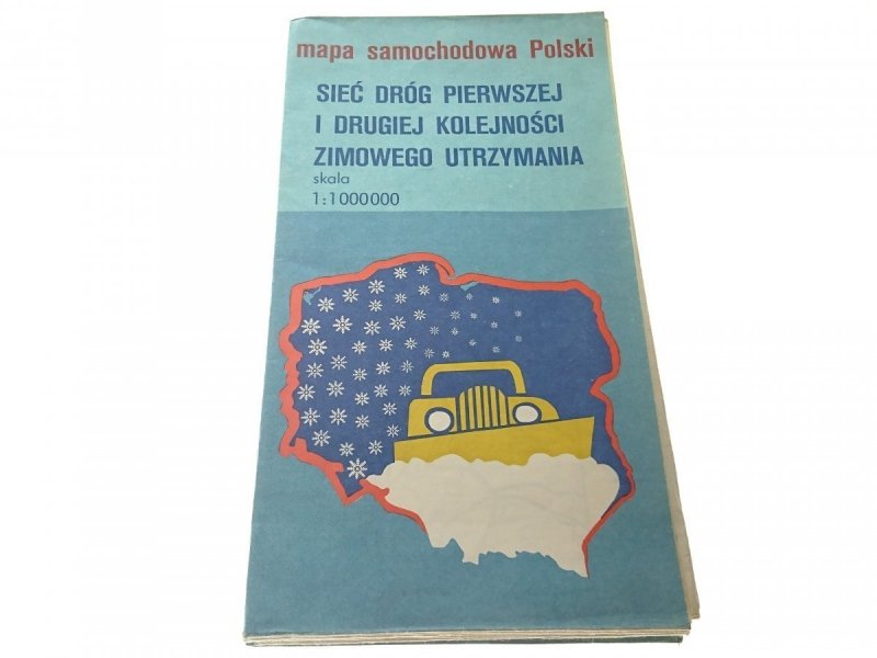 MAPA SAMOCHODOWA POLSKI. SIEĆ DRÓG PIERWSZEJ..1980
