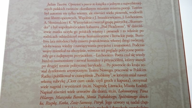 OPOWIEŚĆ O POECIE. JULIAN TUWIM