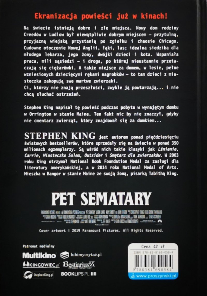 SMĘTARZ DLA ZWIERZAKÓW - Stephen King