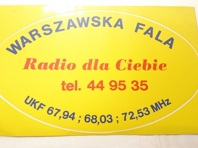 WARSZAWSKA FALA. RADIO DLA CIEBIE. NAKLEJKA