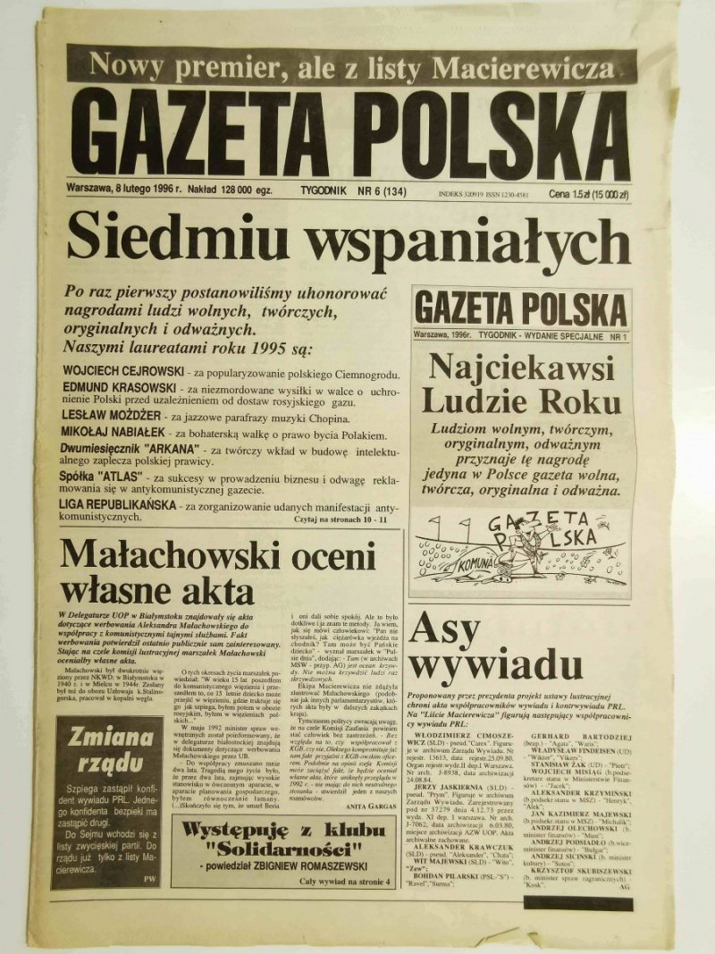 GAZETA POLSKA NR 6 (134) 8 LUTEGO 1996 r.