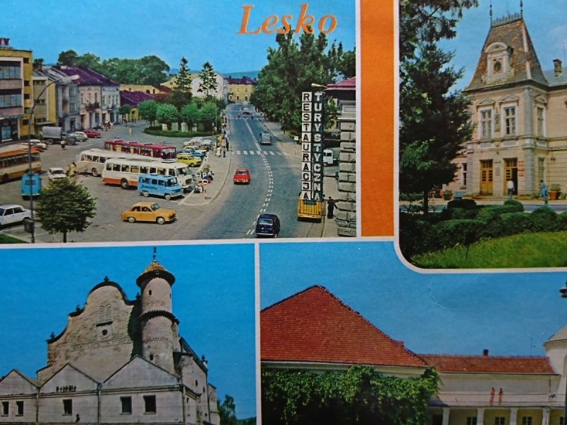 LESKO. RYNEK. RATUSZ. SYNAGOGA... FOT. BUDZIŃSKI