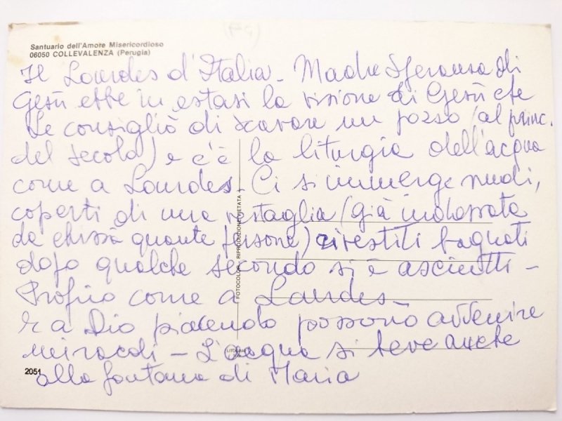 SANTUARIO DELL'AMORE MISERICORDIOSO. COLLEVALENZIA (PERUGIA)