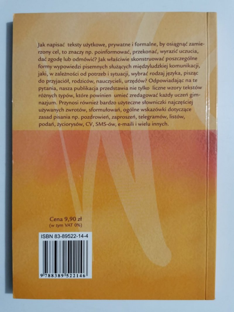 WZORY WYPOWIEDZI PISEMNYCH - Maciej Chrzanowski 2004