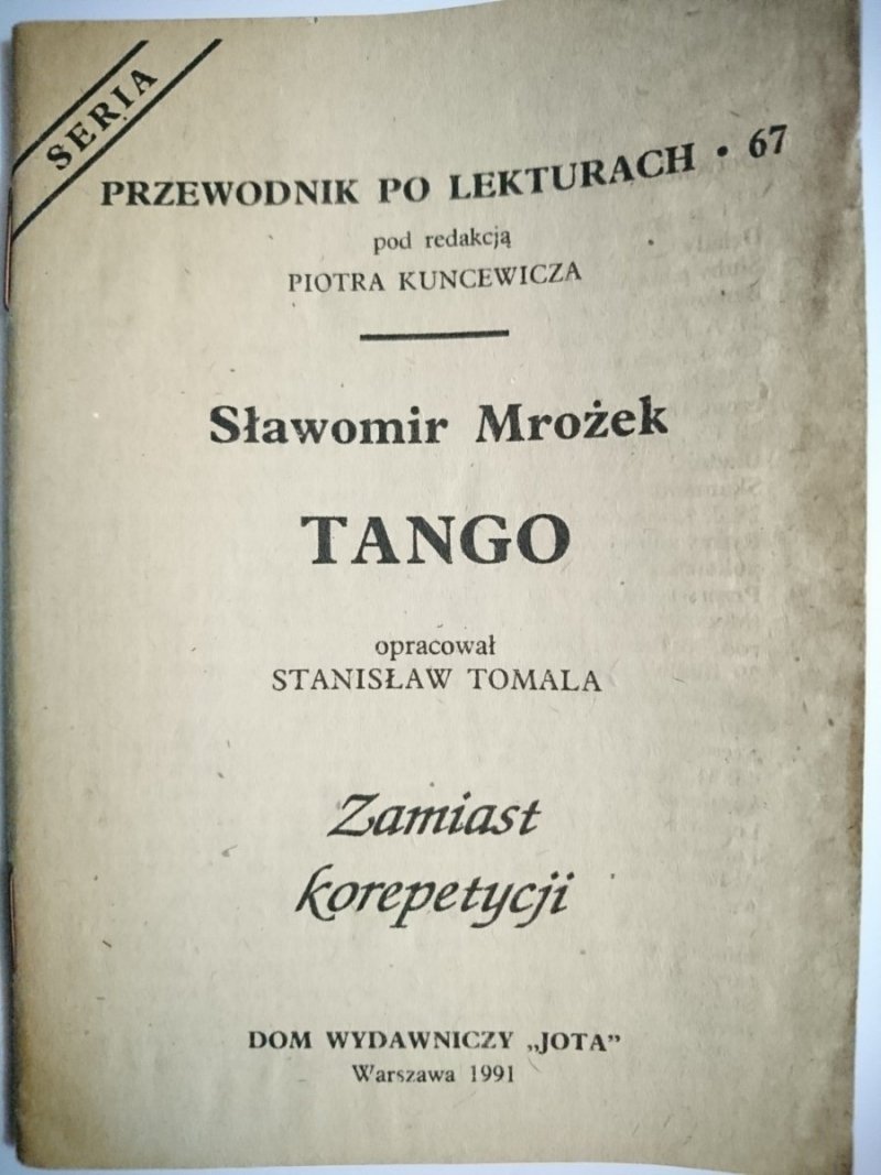 PRZEWODNIK PO LEKTURACH NR 67 TANGO - MROŻEK
