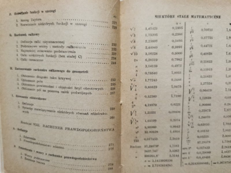 MATEMATYKA. WZORY, DEFINICJE I TABLICE - Królikowski, Steckiewicz 1959