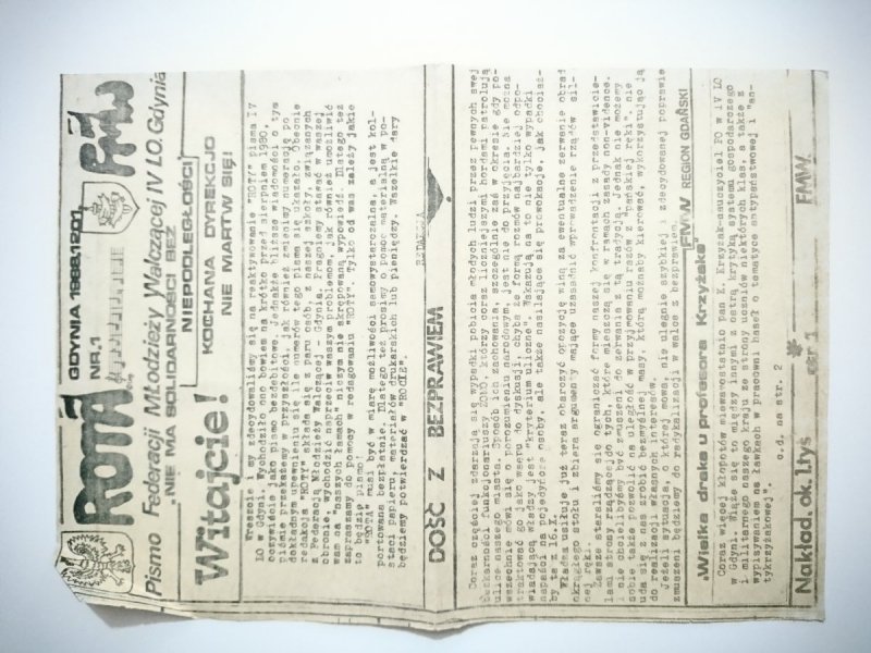 ROTA PISMO FEDERACJI MŁODZIEŻY WALCZĄCEJ. GDYNIA 1988