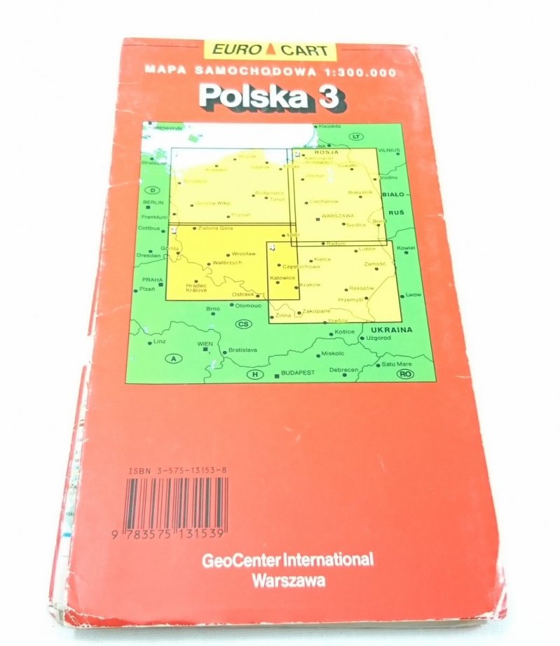 POLSKA. MAPA SAMOCHODOWA. POŁUDNIOWA WIELKOPOLSKA ŚLĄSK
