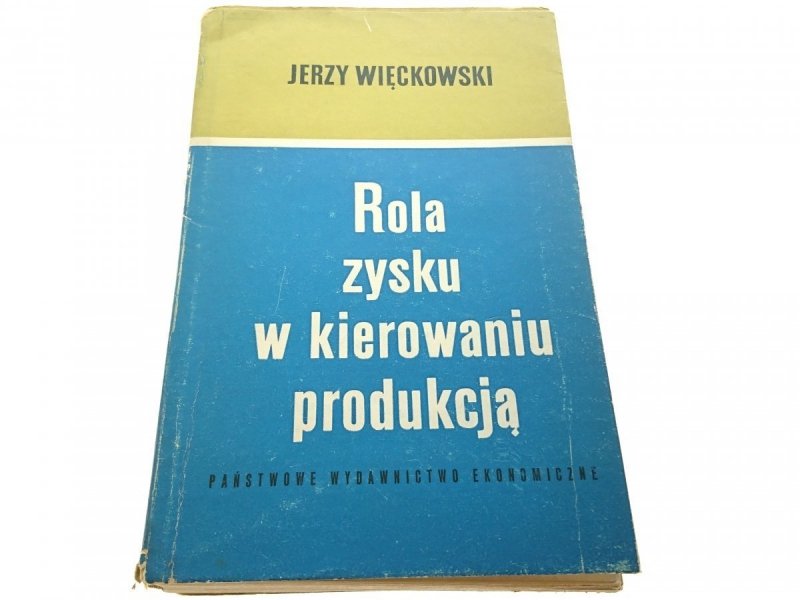 ROLA ZYSKU W KIEROWANIU PRODUKCJĄ  Więckowski 1967