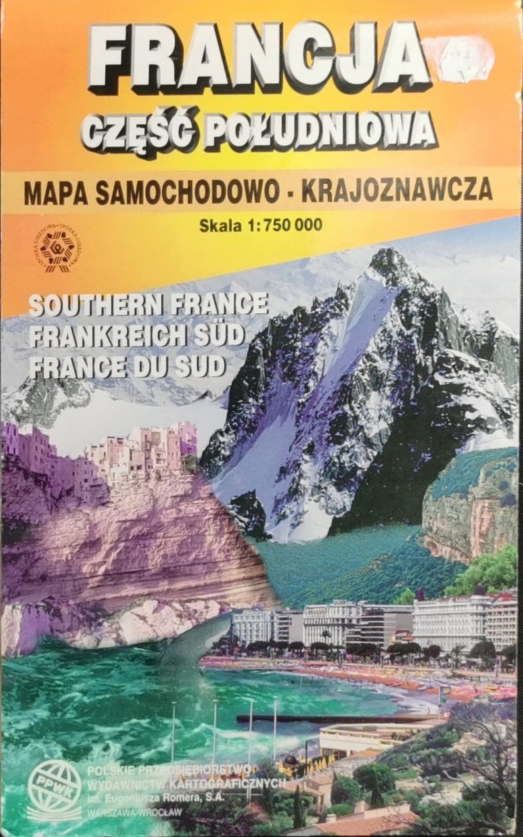 FRANCJA CZĘŚĆ POŁUDNIOWA. SKALA 1:750 000