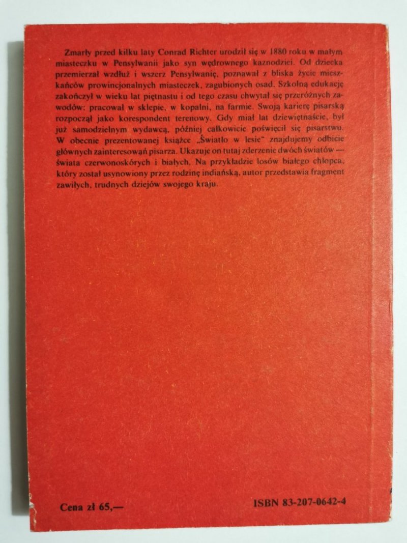 ŚWIATŁO W LESIE - Conrad Richter 