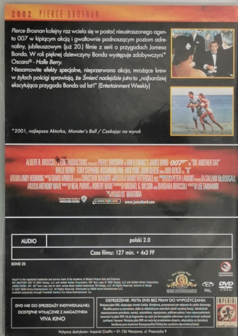 DVD. 007 JAMES BOND. ŚMIERĆ NADEJDZIE JUTRO