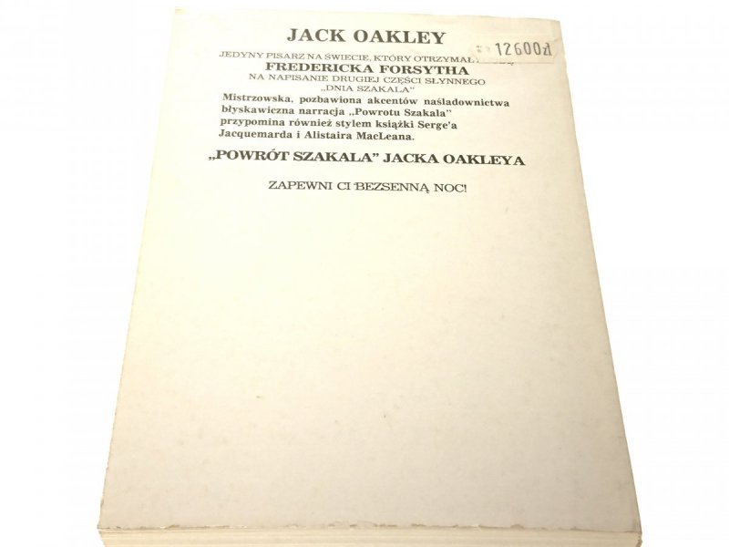 POWRÓT SZAKALA - Jack Oakley 1990