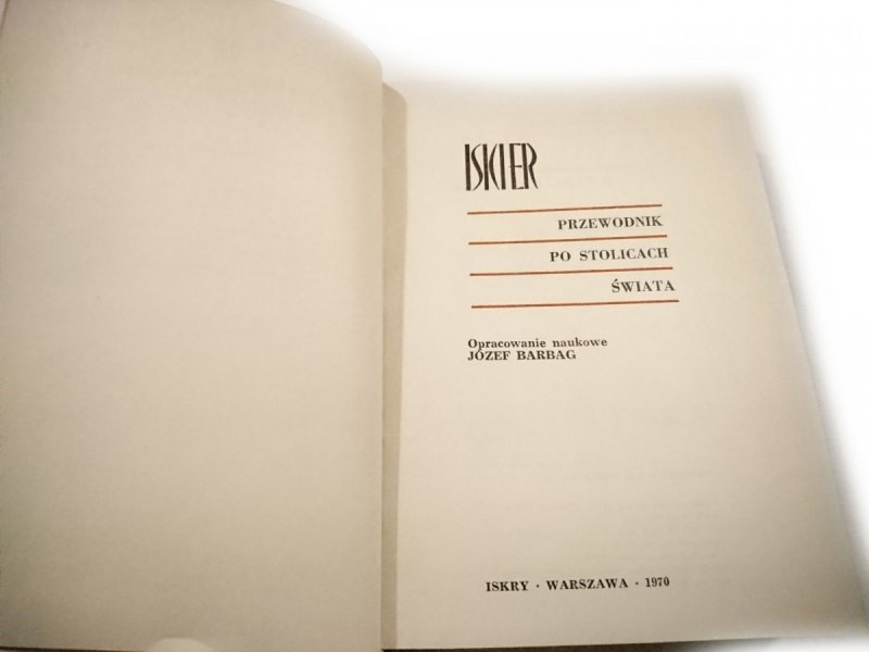 ISKIER PRZEWODNIK PO STOLICACH ŚWIATA 1970