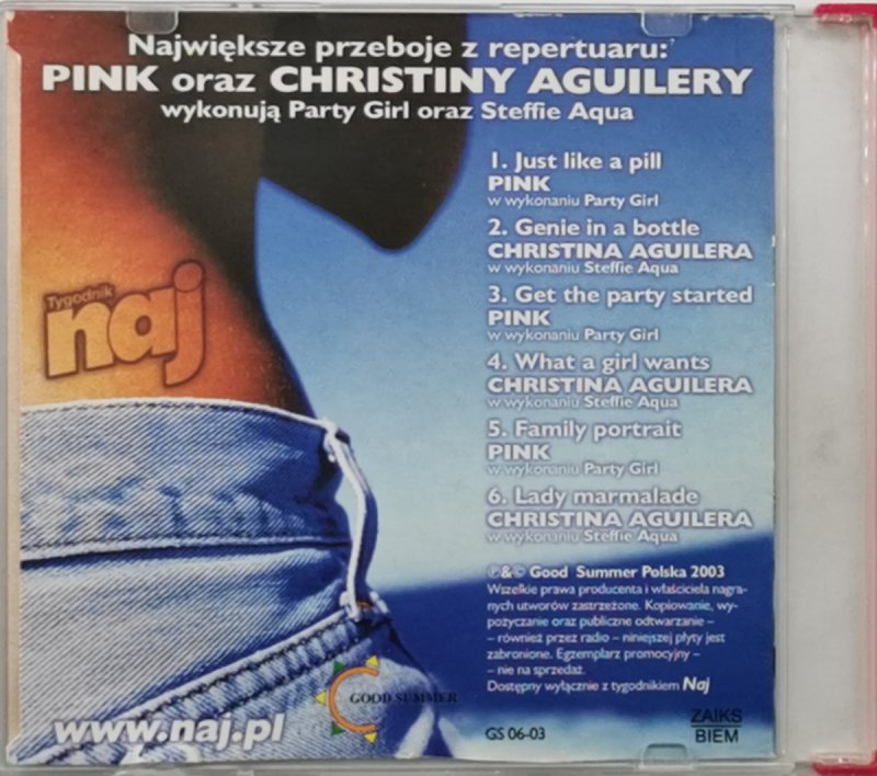 CD. NAJWIĘKSZE PRZEBOJE Z REPERTUARU PINK ORAZ CHRISTINY AGUILERY…