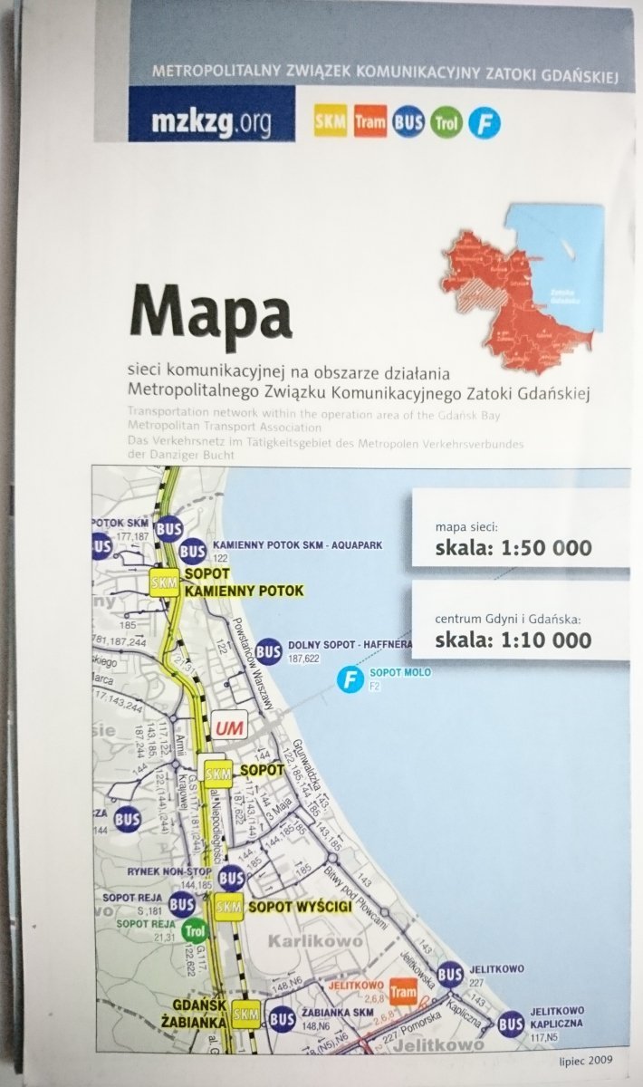MZKZG.ORG MAPA SIECI KOMUNIKACYJNEJ. LIPIEC 2009