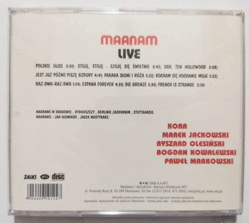 CD. MAANAM. LIVE