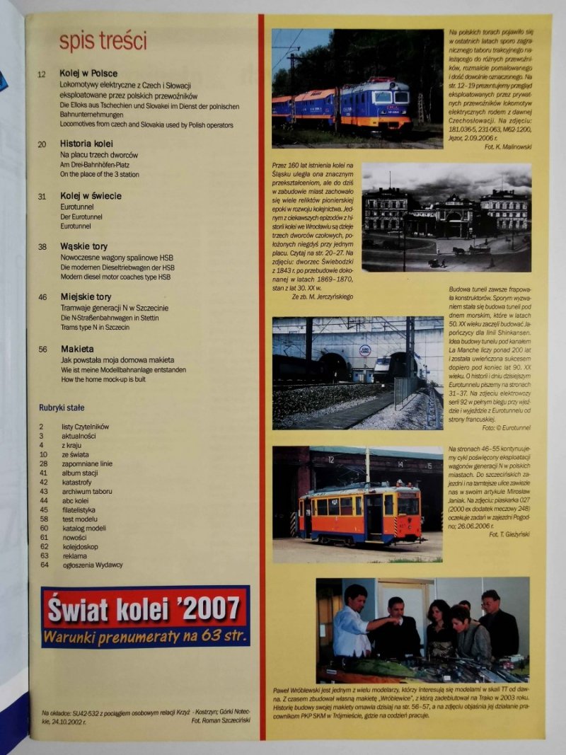 Miesięcznik. Świat kolei 10/2006