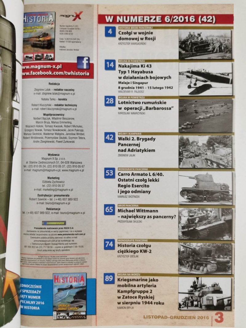 TECHNIKA WOJSKOWA HISTORIA LISTOPAD-GRUDZIEŃ NR 6/2016