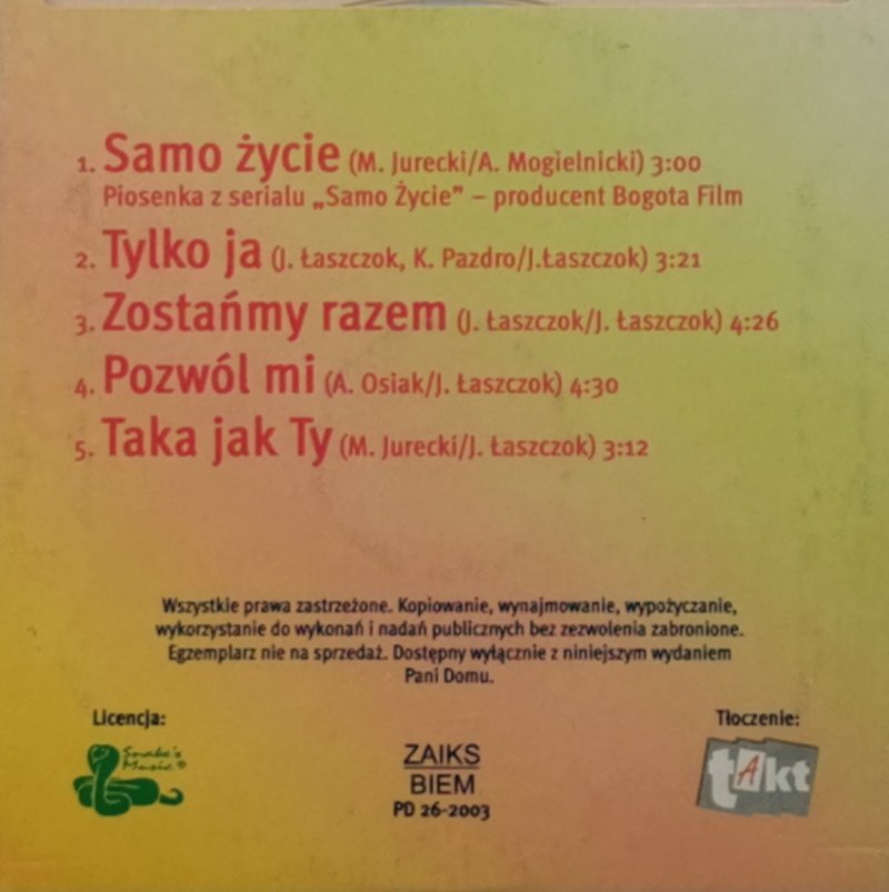 CD. „TAKA JAK TY” - PRZEBOJE OPOLA 2003 …