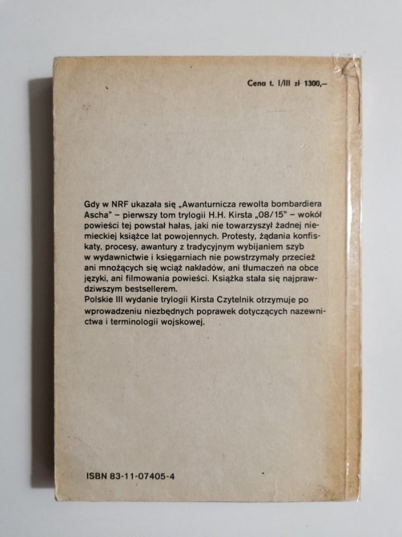 08/15 TOM III NIEBEZPIECZNY TRYUMF - Hans Hellmut Kirst 1987