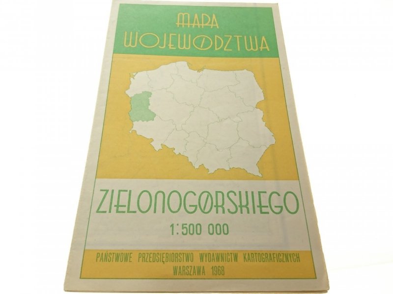 MAPA WOJEWÓDZTWA ZIELONOGÓRSKIEGO 1968