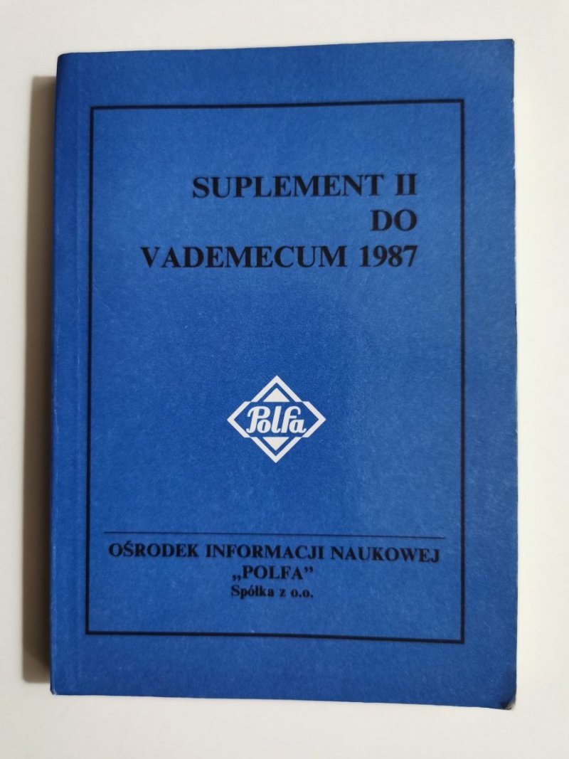 SUPLEMENT II DO VADEMECUM 1987 