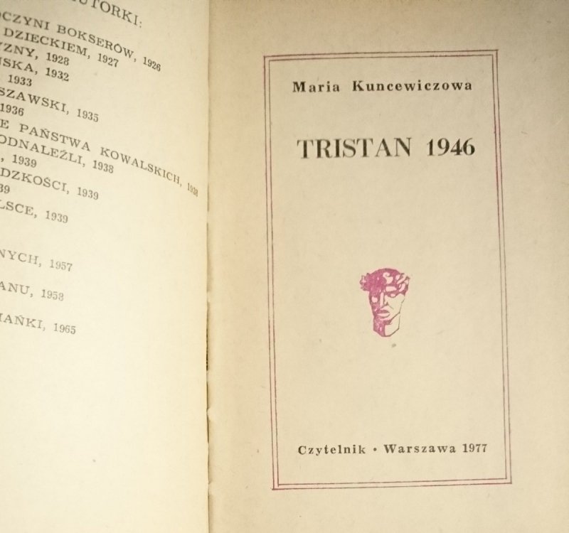TRISTAN 1946 - Maria Kuncewiczowa 1977