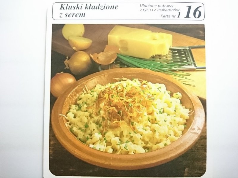 KARTA KULINARNA NR 1 KLUSKI KŁADZIONE Z SEREM