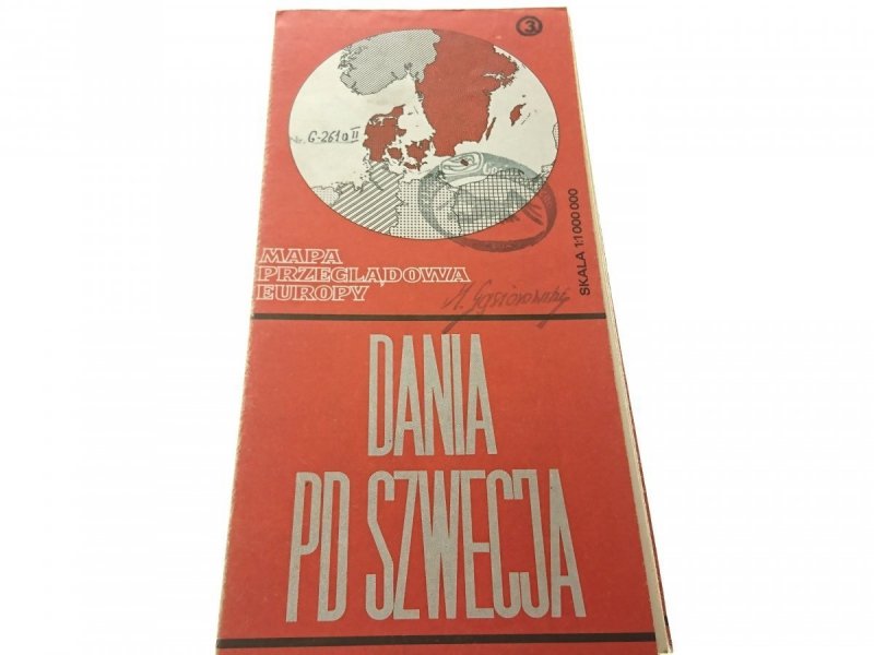 DANIA PD SZWECJA. MAPA PRZEGLĄDOWA EUROPY 1982